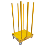 Yellow Raised Safety Dolly cart with multiple posts