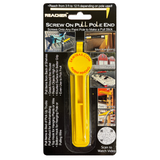 Yellow screw-on pull pole end with packaging on a white background